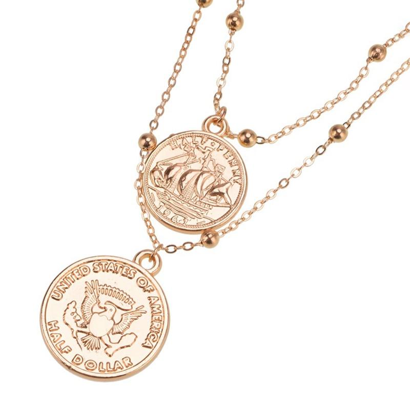 US Eagle Coin Classic Layered Necklace