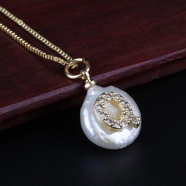 Freshwater Pearl Initial Necklace